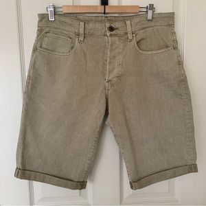 G Star Raw 3301 Short Straight Jean Denim Tan Mens 32